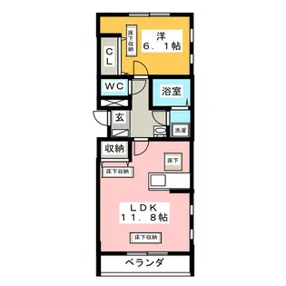 ルネス・つつじが丘【2階】の間取り