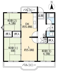 UR南新田【3階】の間取り