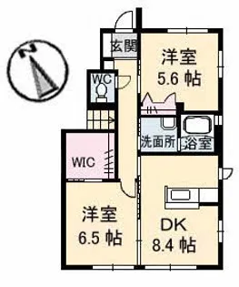 ヴェルデメゾンさだいわ D棟【1階】の間取り