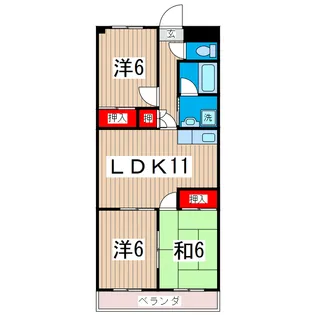メゾンパークサイド【2階】の間取り