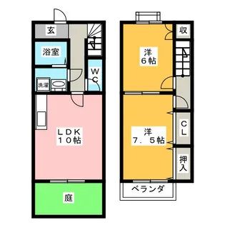 岐阜県羽島郡笠松町長池【一戸建】の間取り