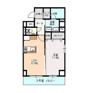 1LDKの間取り画像