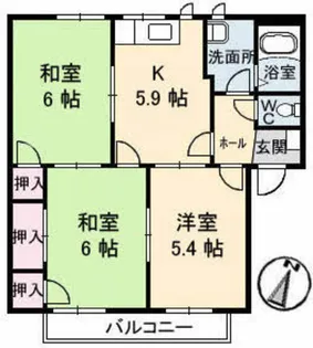 プレジオ泉田【1階】の間取り