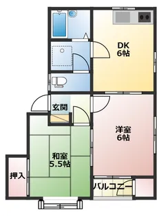 2DKの間取り画像