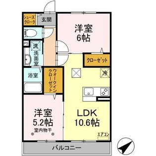 リバーサイドKEI【1階】の間取り