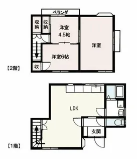 神奈川県厚木市寿町1【一戸建】の間取り