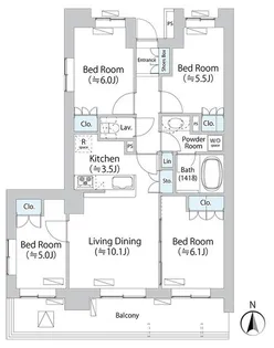 パークアクシス千歳船橋【5階】の間取り