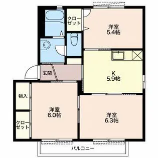 カーサルミエール H【2階】の間取り