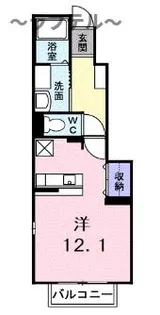 埼玉県所沢市向陽町【アパート】の間取り