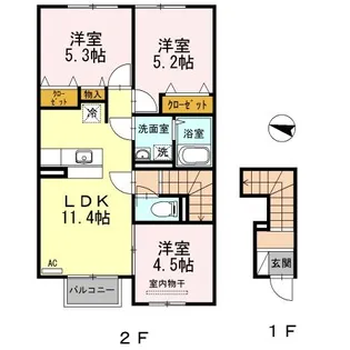 エスペランサ【2階】の間取り
