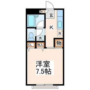 1Kの間取り画像
