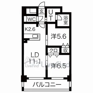 ラフォーレ月寒中央【5階】の間取り