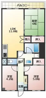ルネ新行徳B【4階】の間取り