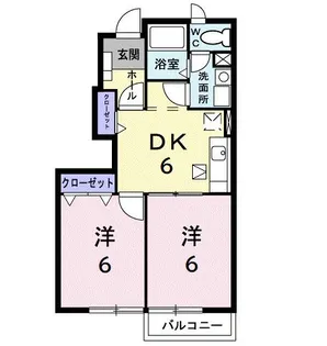 ヴァン・コリーヌB【1階】の間取り