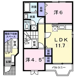 熊本県菊池市泗水町吉富【アパート】の間取り