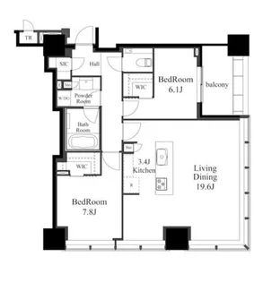 白金ザ・スカイ EAST棟【27階】の間取り