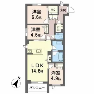 ベレオ八木【3階】の間取り