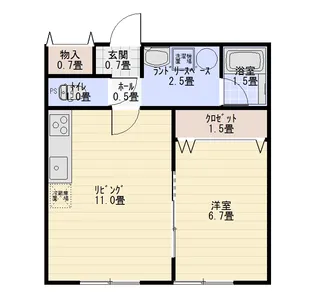 フィット豊栄【1階】の間取り