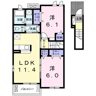 アプローズB【2階】の間取り