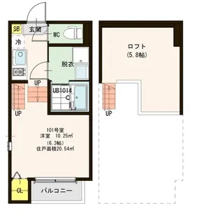 ハーモニーテラス旭丘堤III【1階】の間取り