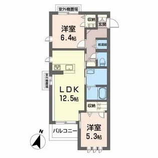 ベレオ一ツ橋【2階】の間取り