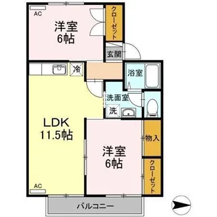 セジュール住吉II【2階】の間取り