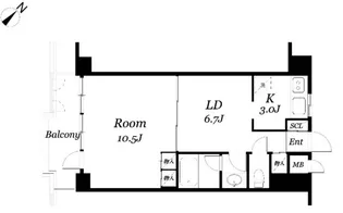 メゾンドゥース南麻布【3階】の間取り