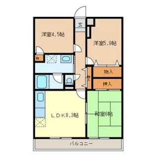 バルトハイム【1階】の間取り