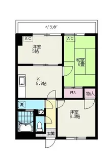 リブステージ横浜【2階】の間取り
