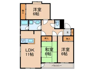 アベニュー六甲篠原【3階】の間取り