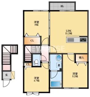 Porte bonheur【2階】の間取り