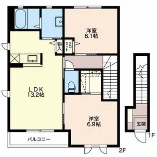 ラメール59 C【2階】の間取り