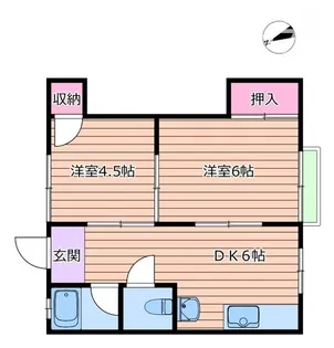 ビスタ岸部ハイツA棟【2階】の間取り