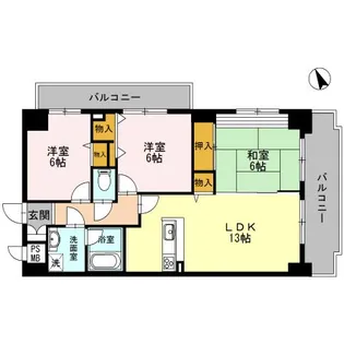 エール豊岡【10階】の間取り