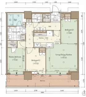 パークシティ中野ザタワーブリーズ【20階】の間取り