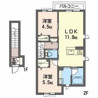 シャーメゾン サンリット【2階】の間取り