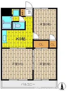 田中ハイツF棟【2階】の間取り