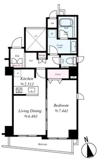 グランステューディオ市ヶ谷薬王寺II【4階】の間取り