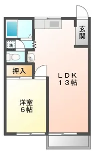 リディア赤坂 B【2階】の間取り