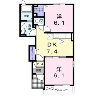 シャン・ド・フルールXVII 17【1階】の間取り