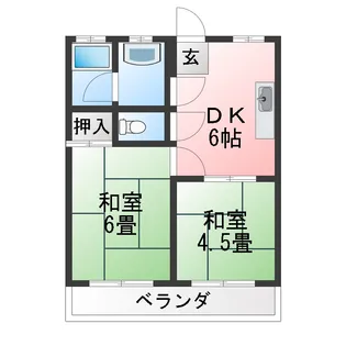 マンション北園【2階】の間取り