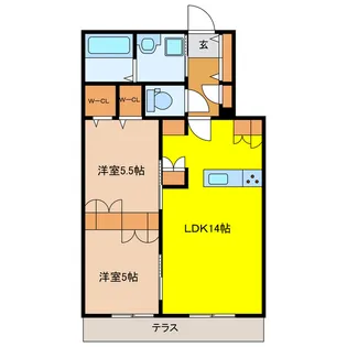 GENZ渡瀬 南館【2階】の間取り