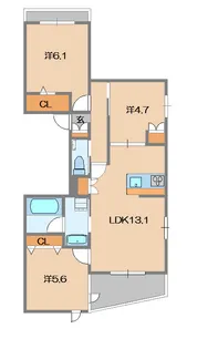 ヴィラ ルミエールII【1階】の間取り