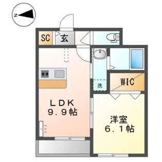 セカンドクリスタル【2階】の間取り