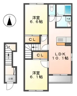 エクシード I・II【2階】の間取り