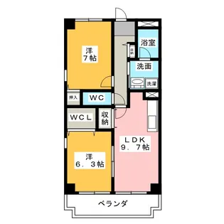 ウィルあじまA棟【3階】の間取り