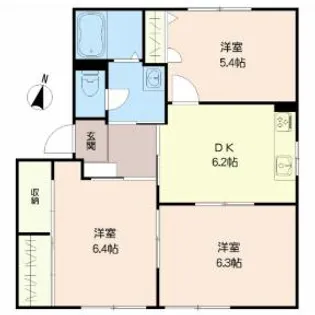 ディアスさくらA棟【1階】の間取り