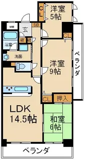 藤和シティホームズ香里園【9階】の間取り