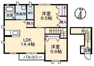 グランデージ南岩国【2階】の間取り