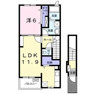 ゴールドプレイスC【2階】の間取り